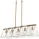 Serenity 5 Light 37.88 inch Modern Brass Linear Pendant Ceiling Light